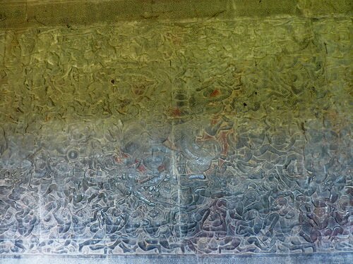 Барельеф западной галереи, северной части Ангкора Ват. Битва на Ланка.
