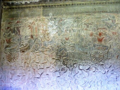 Барельеф северной галереи Ангкор Ват. Битва девов с асурами. Армия асров.